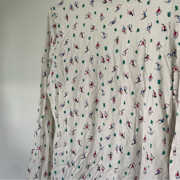 Lands End Ski Snow Print Foldover Turtleneck Winter Womens Med Shaped Fit 10/12 - Picture 2 of 12